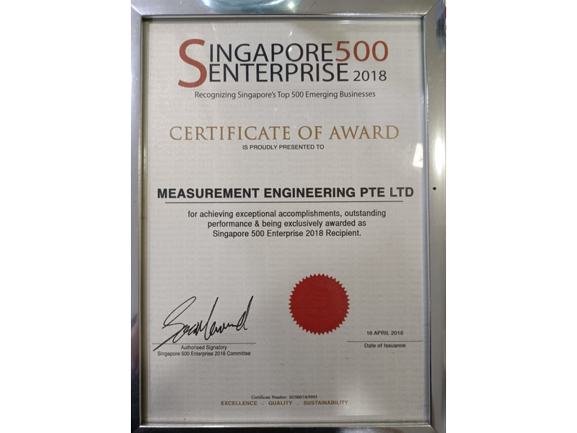 Singapore 500 Enterprise 2018 Award